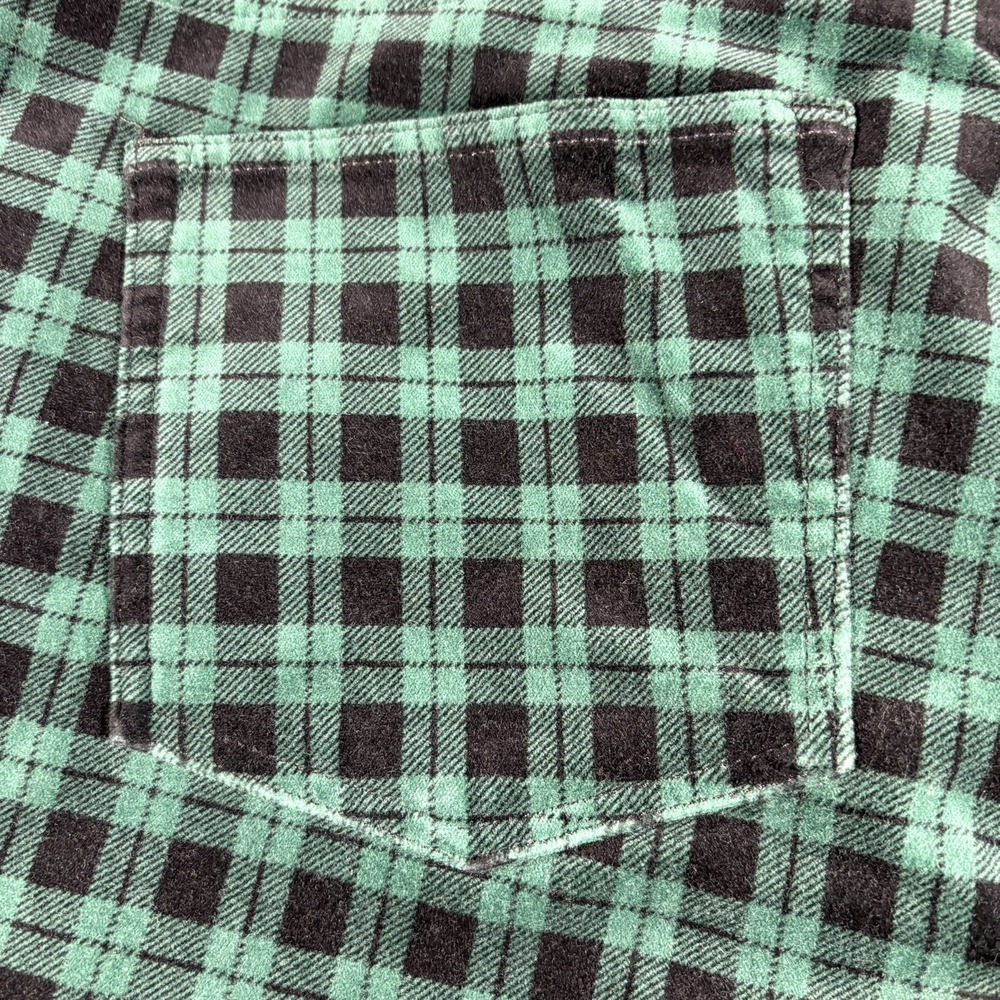 TALBOTS Velveteen Straight Leg Slimming Green Black Plaid Party Casual Pants 14 - Picture 5 of 9